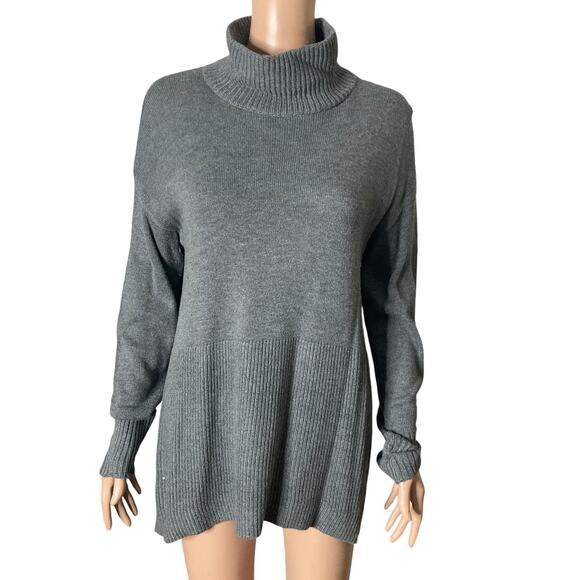 Loft Lounge Sweater Womens Medium Ribbed Womens Gray Size Medium - Picture 9 of 13